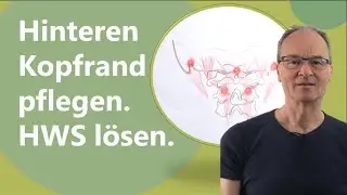 Akupressur und Selbstmassage für den hinteren unteren Kopfrand.