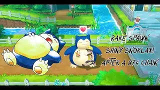 Epic rare spawn shiny Snorlax after a 874 chain!