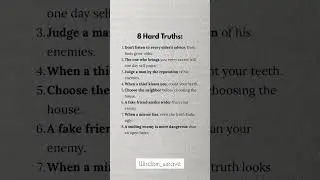 8 Hard Truths About Life You Must Accept | Deep Life Lessons & Wisdom Quotes