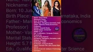 Beautiful Actress Kavya Shetty ki Biography | #shorts #viral #youtubeshorts #shortvideo