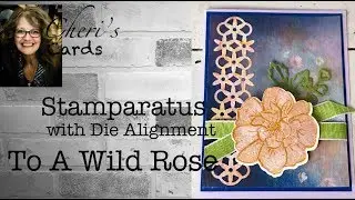 To A Wild Rose: Stamparatus with Stamps & Dies Set Up, Perennial Essence DSP, 2 Step Stamps