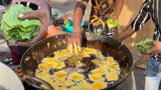 DAUN GORENG PINGGIR JALANAN INDIA MENU TAKJIL TERBAIK!PROSES PENGGORENGAN TAKJIL!SATU KUALI BESAR🔥