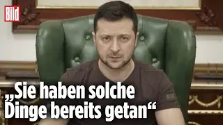 Ukraine-Pr&auml;sident Selenskyj warnt vor Chemiewaffen-Angriff Russlands