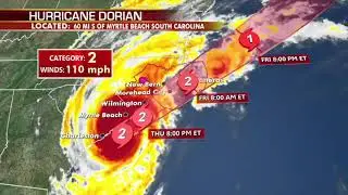 The lates 02 00 P M  update  Hurricane Dorian,09 05 2019 110 mph  2 Cat  Ураган Дориан  14 00 5 Сент
