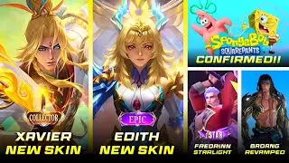 CONFIRMED!! MLBB X SPONGEBOB COLLABORATION, XAVIER  COLLECTOR, EDITH EPIC | MLBB  UPCOMING SKIN