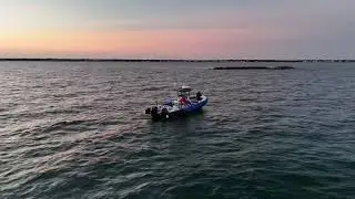 Cape Cod Drone looking at boat