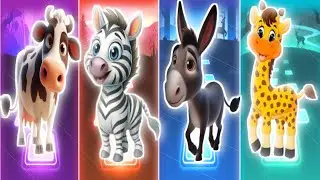 Tiles Hop King || White Cow🐄🆚 Zebra🦓🆚 Dongkey🫏🆚 Giraffe🦒