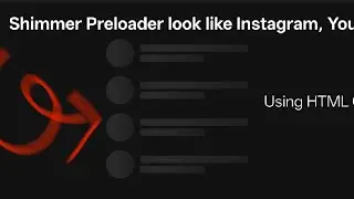 Shimmer preloader effect like Instagram, YouTube 😱 | HTML CSS