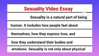 Sexuality video essay writing in english | Sexuality video essay 