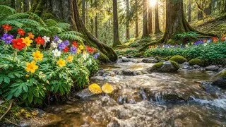 4K Forest Creek Relaxation: Crystal Clear Water & Wild Bird Sounds