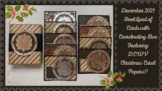 December 2021 SheetLoad of Cards with Coordinating Box Featuring DCWV Christmas Carol Papers!!