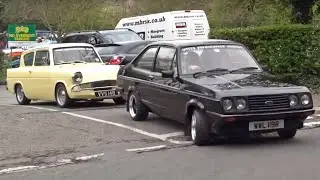 Cosworth Mk2 Escort RS2000 and Ford Anglia 105e Leaving a Car Meet