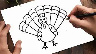 How to Draw a Cute Turkey Step-by-Step | Easy Thanksgiving Drawing Tutorial