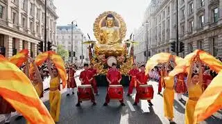 Buddhist Parade London 2025,Vesak Parade London,Golden Buddha Procession,Vesak Day London 2025