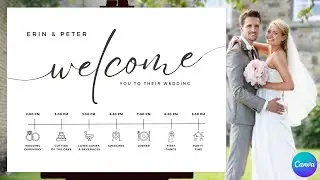 Wedding Welcome Board and Timeline (Canva Template)