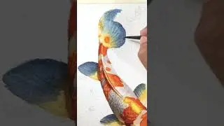 Painting a Koi Fish in Watercolor #shorts