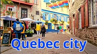 Walking in Quebec city | Thanksgiving | Port of Quebec | Old Quebec | Tour 2023 [UHD]