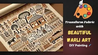 Ancient Warli painting on Fabric🎨|Fabric Work#fabricpainting #warlipaintings #painting #youtubevideo
