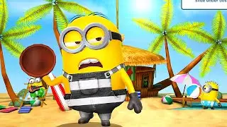 Prisoner minion Did 85 slide under obstacles in minion Beach map with Flippers