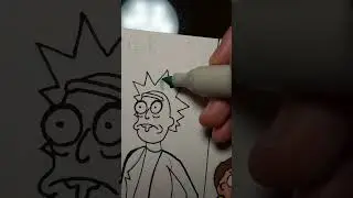 Drawing rick and Morty part 2 (Rick) #art  #shorts