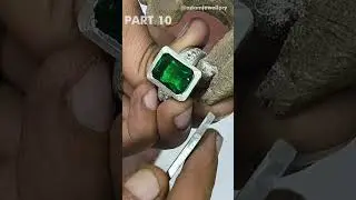 Silver Emerald Ring with Diamond 💎💍 | Part- 10 #SilverRing #EmeraldRing #DiamondRing #JewelryMaking