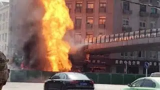 Huge fire erupts in China after gas pipeline leak