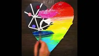 Simple Acrylic Painting Ideas on Canvas | Abstract Heart | Easy Art
