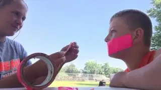 10 pieces of duck tape on our cousins mouth😂