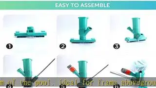POOLWHALE Portable Pool Vacuum Jet Underwater Cleaner W/Brush,Bag,6 Section Pole of 56.5