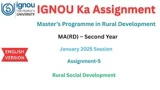 IGNOU Assignment | Master&rsquo;s Programme in Rural Development | MA(RD) | Assignment-5 | MRDE-201