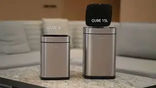 ZUHNE Qube Stainless Steel Touchless Trash Bin with Motion Sensor