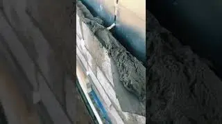 Spreading a bead of cement #build #building #construction #cement #satisfying #bricklaying #sunday