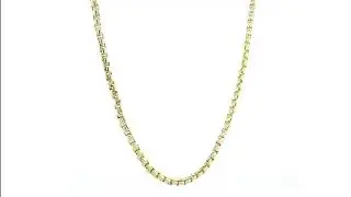 3.5mm Rounded Box Link Chain, 22 Inches in 14K Yellow Gold CK25374Y22