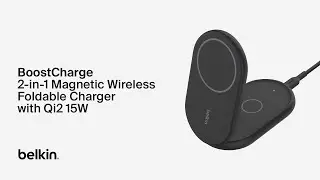 Belkin BoostCharge 2-in-1 Magnetic Foldable Wireless Charger with Qi2 15W | Fast, Compact Power
