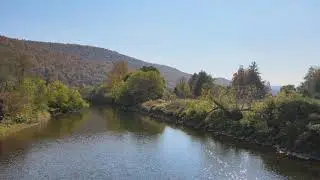 East branch of the Delaware river running through Hamden New York