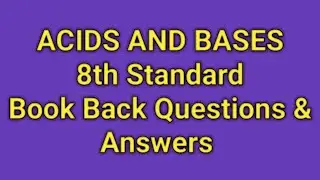 Acids and Bases/8th Standard/Science/Samacheer Kalvi/Book Back Questions & Answers