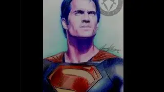 Time-lapse colour pencil drawing of Superman (Henry Cavill)