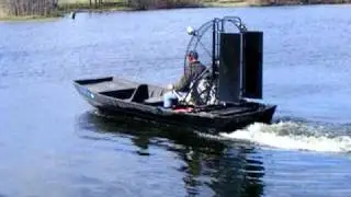 Okie Gator Airboats- Vanguard 35HP PowerPack using its full capabilities of reverse drive