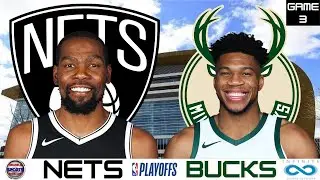 Brooklyn Nets vs Milwaukee Bucks: Game 3: Live NBA Game