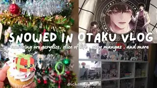 snowed in otaku vlog • unboxing orv, slice of life,new shelf set-up and more !!! ❄️⛄️