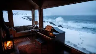 Calmest Hour - 1 Hour Relaxing Piano ❄️ Cozy Fireplace ASMR for Deep Sleep