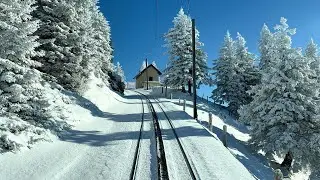 ❄️ Cab ride - Goldau to Rigi Kulm Switzerland | Rigi Railways | Train Driver view | 4K 60fps HDR