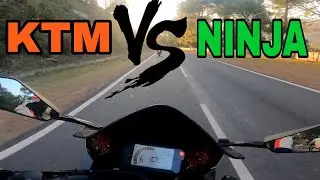KTM rc200 2022 Vs Ninja300 Vs Duke 250 Mountain Road Racing 😍😍🤔 #cornering #motorcycle #motovlog 👌