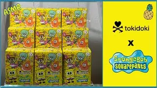 ASMR| Tokidoki x Spongebob Blind Box Opening (Soft Whispers + Box Scratching)