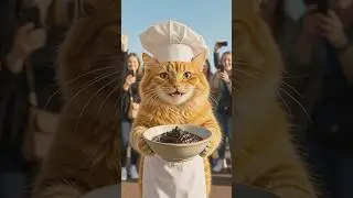 Orange cat's cooking skills are INSANE 🐱✨ #viral #funnycats #shorts
