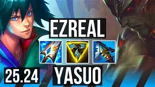 EZREAL vs YASUO (MID) | 68K damage, First Strike, 4k gold comeback | KR Grandmaster | 25.24
