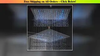 304 Stainless Steel 16 Inch Rain Shower Head Square Led Light Shower Faucet 40cm Rain Shower