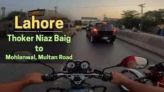 Bike Travelling road view Thoker Niaz Baig to Mohlanwal and enjoy the Amazing Sunset of the Lahore