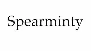 How to Pronounce Spearminty