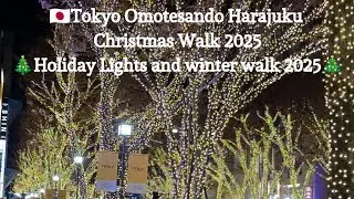 🇯🇵Tokyo Omotesando Harajuku Christmas Walk 2025🎄Holiday Lights and winter walk #ChristmasWalkingTour